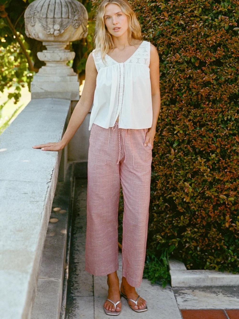 Christy Dawn The Taavi Pant Rhubarb Stripe